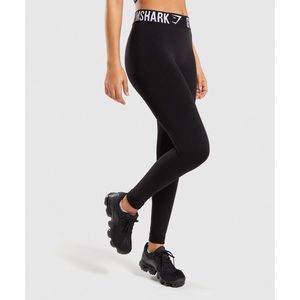 GYMSHARK FIT LEGGINGS - Black/White